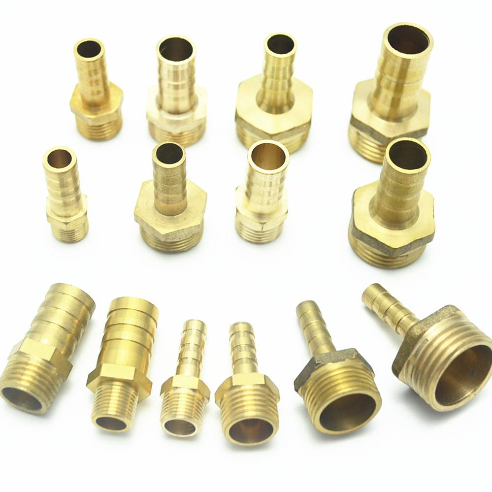 Brass Pipe Fitting 4mm 6mm 8mm 10mm 12mm Hose Barb Tail Joint Copper Coupler  1/8" 1/4" 1/2" 3/8" BSP Male Connector